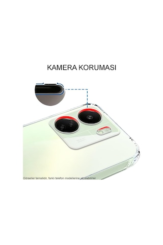 Xiaomi Uyumlu Redmi 13c Kapak Kamera Korumalı Tıpalı Şeffaf Silikon Kılıf