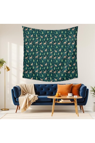 Noel Desenli 59x59 İnç Kare Duvar Halısı, Oturma Odası, Yatak Odası Ve Genç Odası İçin-a190