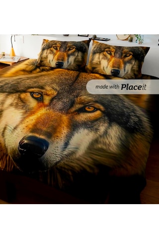 Özel Tasarım Çift Kişilik Nevresim Takımı 240x260 Cm Pamuk Saten2 Sarı - Siyah