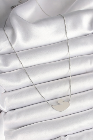 316l Çelik Gümüş Renk Zincir Kuğu Model Kadın Kolye Eb-bko9872 Çok Renkli