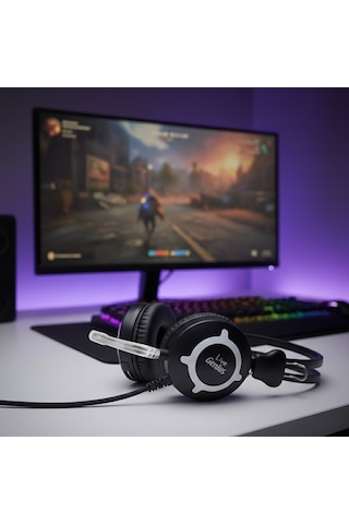 Vorex Live Genius Mikrofonlu Kulak Üstü Kulaklık 40mm Sürücü 3.5mm Jack Kablolu Stereo Headset