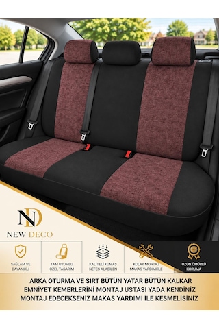 Seat İbiza Hatchback 2009-2012 Uyumlu Oto Koltuk Kılıfı Tam Set Airbag Uyumlu 4 Mevsim Cotfit Serisi 67501079