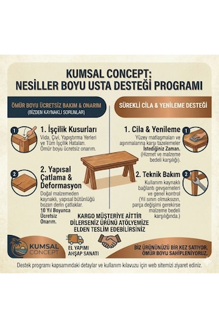 Kumsal Concept Döküm Ayaklı Ahşap Oturma Bankı 117