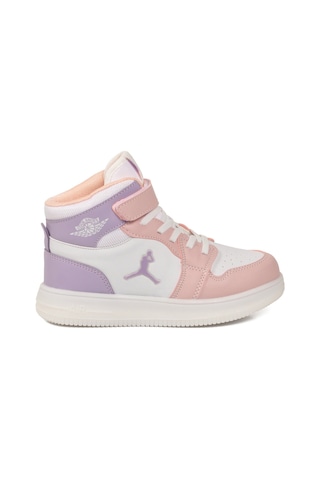 Cool Beyaz-pudra Cırtlı Basket Tarzı Bilek Boy Sneaker Kız Çocuk Spor Ayakkabı Haykat Uzun Air Beyaz - Pudra