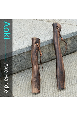 Monyee 32 Cm Deri Ipli Mini Bıçak Sapı - Kaliteli Qinggang Ahşap, Dayanıklı Ve Konforlu Tutuş, Odun İşleri İçin Uygun