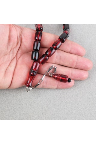 Sıkma Kehribar Püsküllü Efe Boy Kapsül Kesim 10x13mm Tesbih