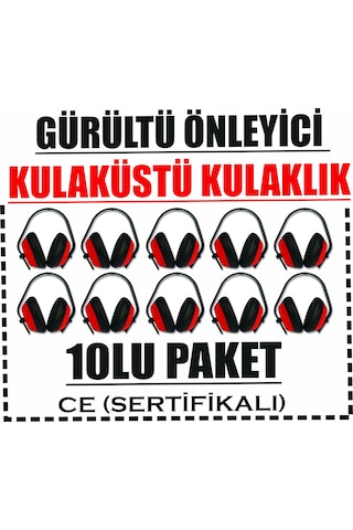 İş Kulaklığı 10lu Paket-kulaküstü-gürültü Önleyici-ce Li-ayarlanabilir