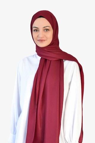 Burden Ipek Janjan Krep Şal Bordo