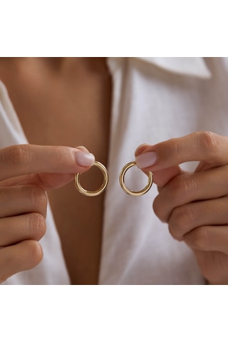 14k Altın Halka Küpe 2 Mm 2.0 Cm T14321 Renkli