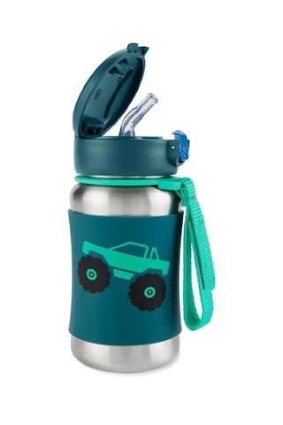 Skip Hop Zoo Pipetli Paslanmaz Çelik Suluk 350 Ml Kamyon Çok Renkli