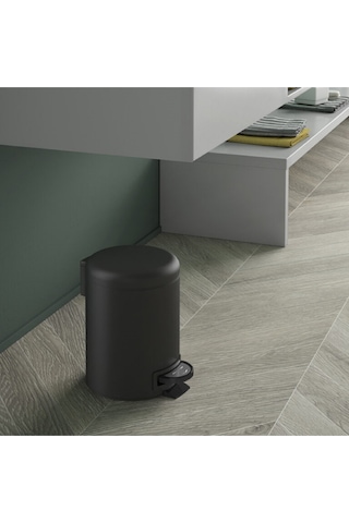Çöp Kovası, Pedallı, Soft, 3lt - Mat Siyah Mat Beyaz
