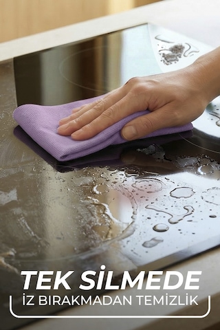 Actifibre Pro Kitchen Mikrofiber Bez, Pva Kaplama, İz Bırakmayan Tasarım Mavi Mor
