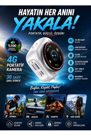 4g Akıllı Taşınabilir Portatif Mini Güvenlik Kamerası Dahili E-sim Teknolojisi