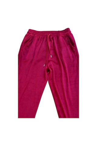 Hubrendy Tedarik Parlak Kadife Cepli Pantolon Eşofman Pijama Altı Unisex Lastikli Paça Bordo Çok Renkli