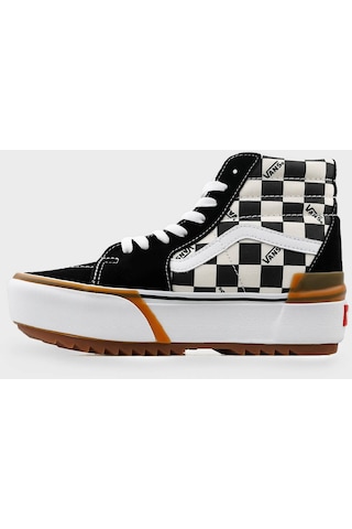 Vans Checkerboard Sk8-hı Stacked Kadın Sneaker Vn0a4btwvlv1 Vn0a4btwvlv1 Sbe Siyah-beyaz Siyah - Beyaz