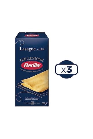 Barilla Lazanya Lasagne N.189 Sade Makarna 3 x 500 G
