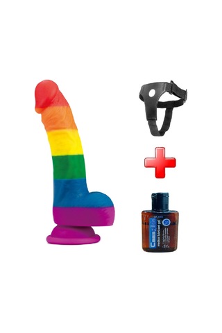 Lilitu Shop Lovetoy 20.5 CM Belden Bağlamalı Renkli Realistik Vantuzlu Dildo Penis