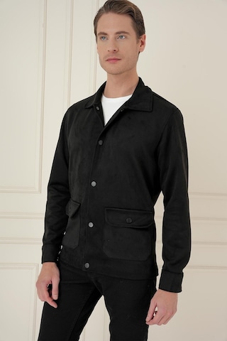 Comfort Fit Mono Yaka Kapaklı Cep Casual Siyah Ceket C 699 Siyah