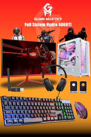 Gm Game Master Hydra 4060TI R7 5700X 23.8" Gaming Full Sistem Masaüstü Bilgisayar
