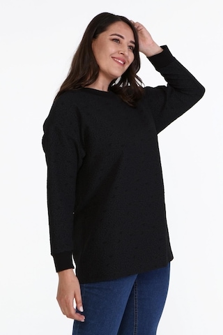 Jakarlı Bisiklet Yaka Sweatshirt