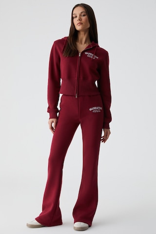 Grimelange GRIMELANGE Iressıne Kadın Kapüşonlu Fermuarlı Uzun Kollu Regular Bordo Sweatshirt Bordo