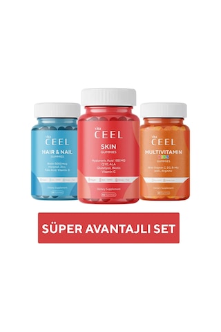 3'lü Cilt , Saç&tırnak Ve Çocuk Gummy Vegan Çiğnenebilir Vitamin 3'lü Cilt , Saç&tırnak Ve Çocuk Gummy Vegan Çiğnenebilir Vitamin
