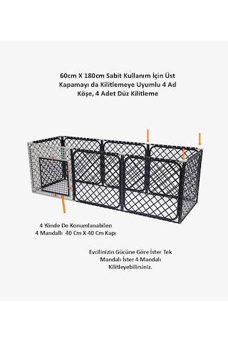Leganest Üstü Kapanabilir Köpek Kedi Tavşan Çiti 8 Adet 60 x 60 CM