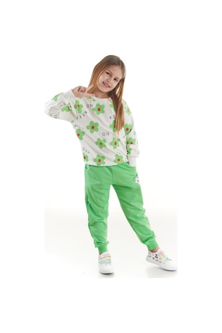 Ahengim Kids Kız Çocuk Eşofman Takımı Çiçek Baskılı Alt Üst İkili Takım Pamuklu Mevsimlik Ak2502 001