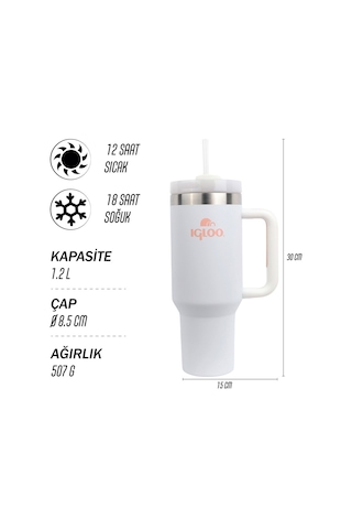Igloo Stadler Thermo-mug 1.2 Lt Beyaz Pipetli Termos
