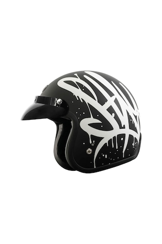 Torc T-50 Del Mar Wild One Açık Motosiklet Kaskı Mat Siyah Gri