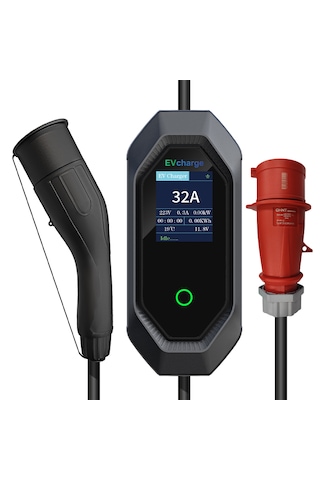 Evcharge 22 Kw Elektrikli Araç Taşınabilir Şarj Istasyonu 32a Tip-2 5x32a 5 Mt Tip2 Mobil Uygulama 22.0 KW