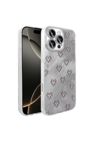 Apple Uyumlu iPhone 16 Pro Kılıf Kamera Korumalı Figürlü Zore Ponti Silikon Kapak - Beyaz Beyaz