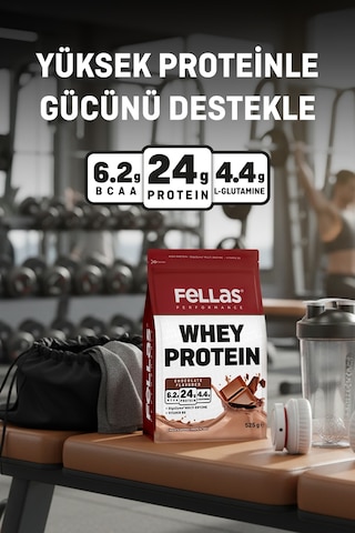 Fellas Whey Protein Tozu 1050 G - Çikolata Aromalı 525 G x 2 Çikolata