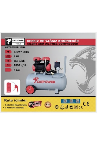 Catpower 1154 Sessiz Ve Yağsız Kompresör 50 Litre