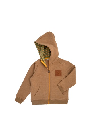 Recycle Pamuk Şardonlu Kapüşonlu Terrosso Kız Çocuk Ceket Açık Kahverengi