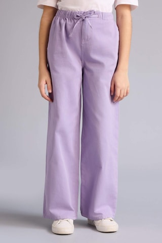 Defacto Wıde Leg Düz Paça Gabardin Pantolon Kız Çocuk G0607a826smpr143 Mor-pr143