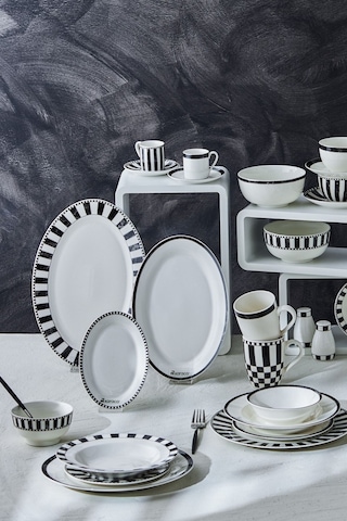 Karaca Damalı Çizgi Porselen Çukur Tabak 22 cm