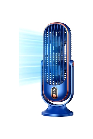 Gajeena Usb Şarjlı Masaüstü Fan, 5 Hızlı Ayarlı, 720 Sallanabilir, 22 Db Sessiz, 1800mah Batarya, Mavi - Z16 Pro