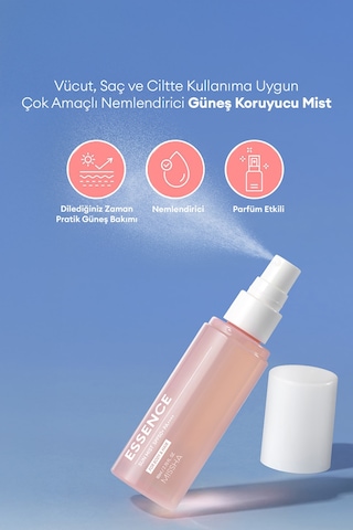 Saç Ve Vücut İçin Nemlendirici Güneş Koruyucu Mist All Around Safe Block Essence Sun Mist Spf50+