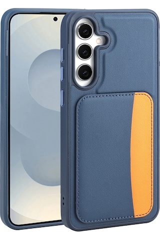 Samsung Galaxy Uyumlu S25 Fe Kılıf Kartlıklı Zore X-kart Silikon Kapak Kahverengi