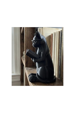 Kedi Temalı Dekoratif Biblo, Kütüphane Aksesuarı