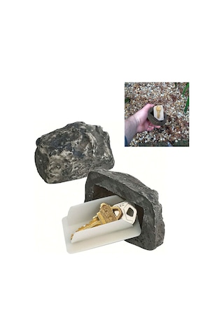 Geeroyoo Dış Mekan Taş Desenli Gizli Anahtar Kutusu - Bahçe Ve Ev Çevresi Dekoratif Anahtar Saklama Aleti