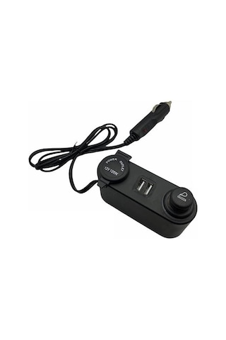 12v 120w Çakmak Soketi (Enerji Soketi) (Çakmak + Usb 2 Şarjlı 6a) (Kablolu)