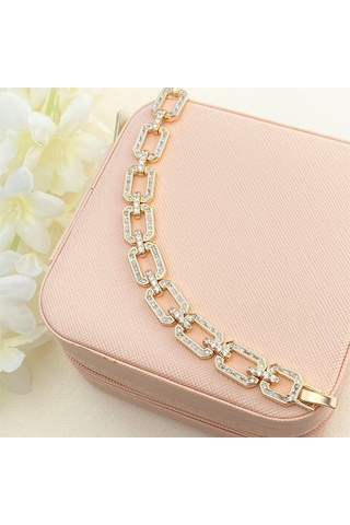 Kadın Bileklik Serenay Model Kare Halka Full Zirkon Kararmaz Xuping Vip Seri Rose 20 Cm Rose Gold