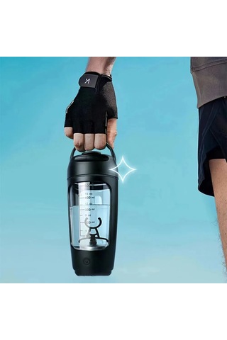 Ambition Elektrikli Protein Shaker Şişe Taşınabilir 1200 Mah Beyaz - Siyah
