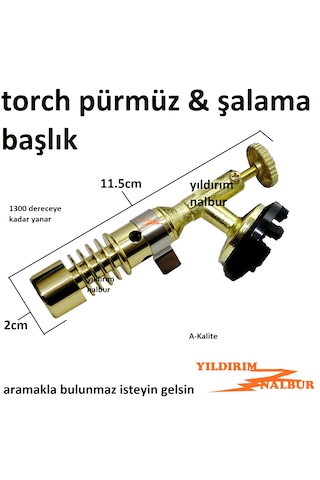 Torch Pürmüz Gold Şalama Başlık Küçük Boy Yakyak Hobi Tipi Pürmüz Gümüş - Sarı