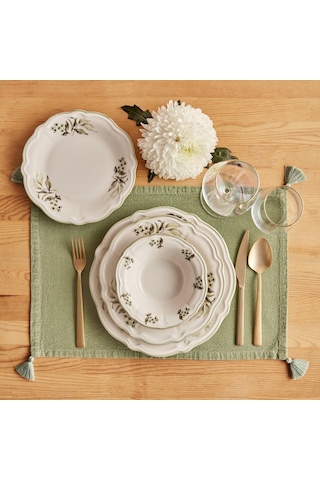 Bella Maison Julia Stoneware 48 Parça 12 Kişilik Yemek Takımı Yeşil