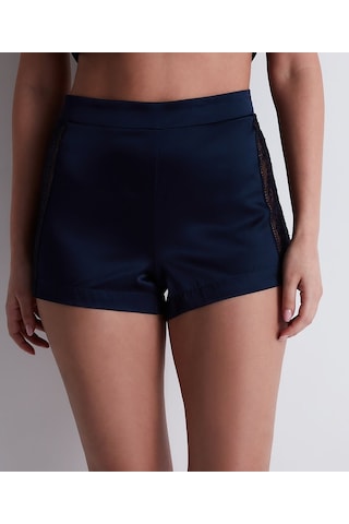 Aubade Midnight Whisper Shorty Dantelli Stretch Ipek Şort Külot Mavi