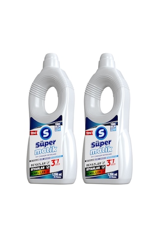 Süpermatik 3'ü 1 Arada %100 Yerli Üretim Sıvı Çamaşır Deterjanı 1500ml 2 Adet 3 L
