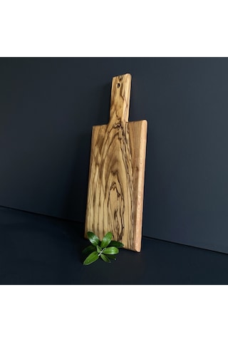 Zeytin Ağacı Ahşap Dikdörtgen Steak Tahtası Sunum Tahtası 34x14 Cm Kahverengi